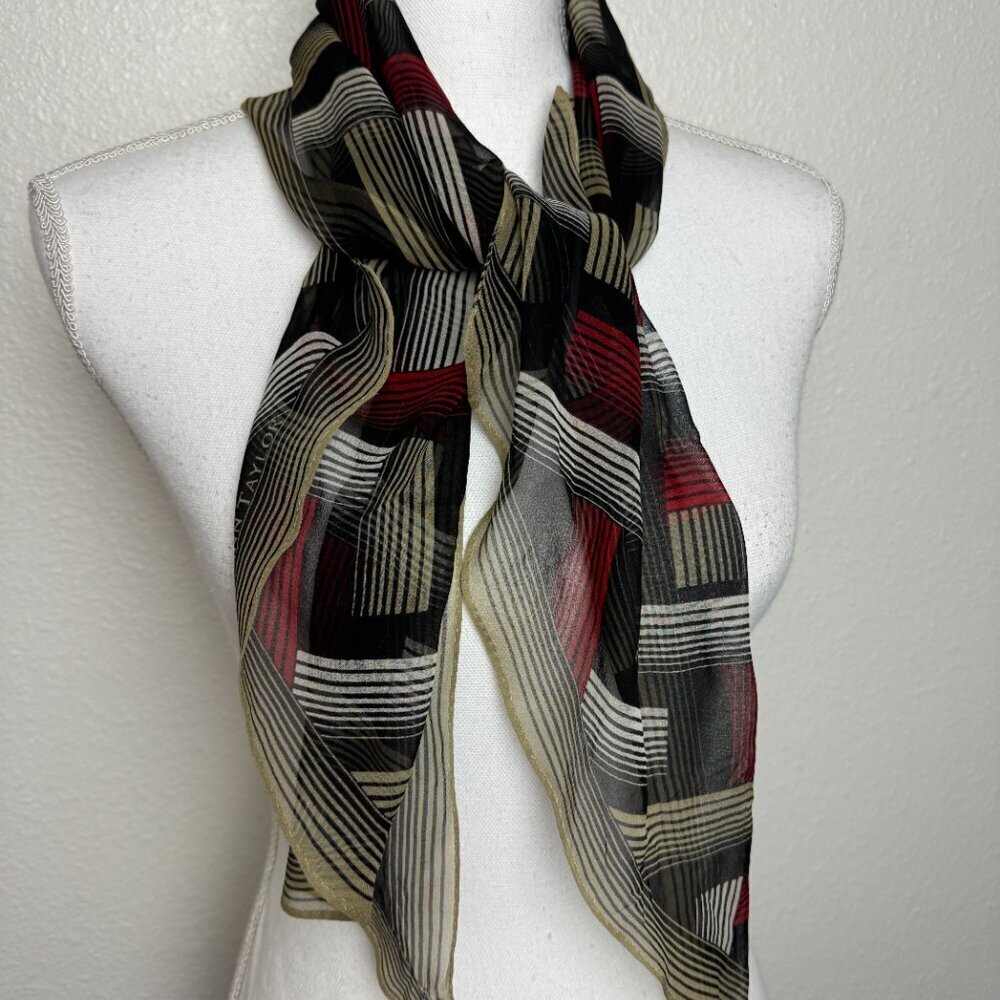 Vintage Ann Taylor Silk Tie - Scarf  Geometric